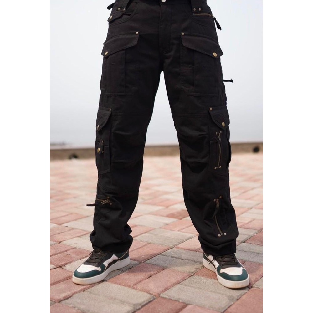 Maari Mav T Tone Black Psytrance Cargo Pants Rave Festival Size M